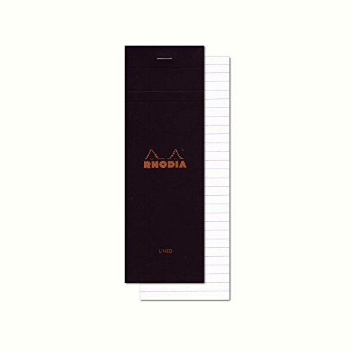 Image of Rhodia Black Notepad 210 mm x 74 mm
