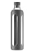 SWIG SAVVY Stylish Real Borosilicate 20oz Glass Water Bottle with Silicone Sleeve - Silicone Cork Cap - Gray