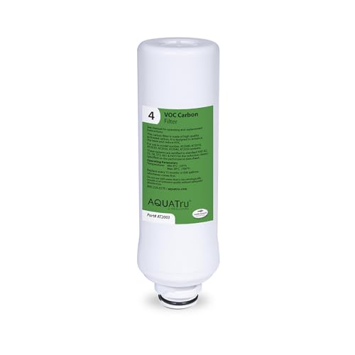 Aqua TRU - Replacement VOC Filter (Stage 4) for Countertop Reverse Osmosis Water Filter Purification System, White, Green