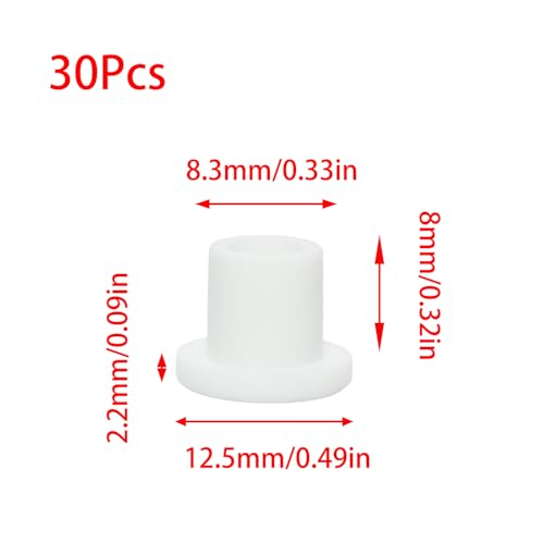Image of 30 PCS Silicone Rubber Plug,White Hole Plug,Waterproof Plug Tube Plugs Hole Plug,Flexible Hole Plug Cover Fit for 0.33 inch /8.3mm