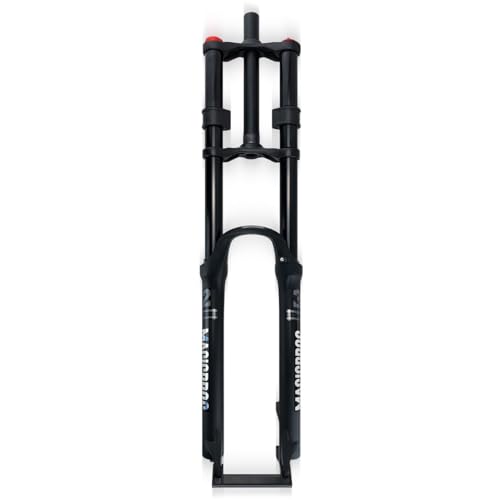 Downhill Mountain Bike Suspension Fork 26 27.5 29 Inch Double Shoulder Air Fork 1-1/8" Disc Brake Straight Fork QR 9mm Travel 160mm Adjustable Rebound(No damping,26")