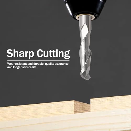 Image of 10-Pack 2 Flutes Ball Nose End Mill, 1 /8 inch Shank 1 /16 Cutting Dia Carbide CNC Router Bits Spiral Milling Cutter for Wood PVC MDF Hardwood,High Speed Precision Milling & Engraving Tools