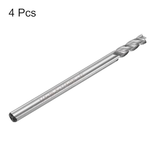 Image of uxcell 4pcs HSS-AL 1 /4 inch Cutting Dia 1 /4 inch Shank 4 Flutes End Mill Milling Cutter Router Bits Upcut Spiral Milling Cutter Tool for Wood PVC MDF Engraving