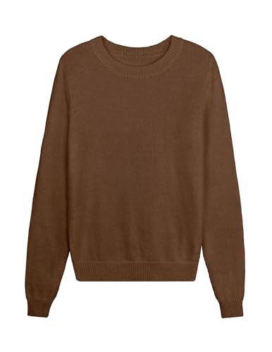 Women's Long Sleeve Knit Sweaters Crew Neck Lightweight Tunic Business Casual Fall Pullover Tops2