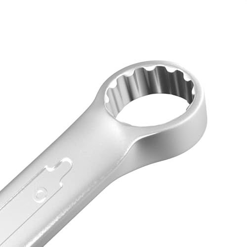 Image of Groz Combination Spanner 6 mm, Length 100 mm | DIN 3113 Standards | Chrome Vanadium, Matt Satin Chrome Combination Wrench Tool | CSP /DIN /6G