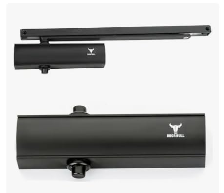 Cierrapuertas automático con brazo paralelo plateado metal montaje en pared mecanismo hidráulico