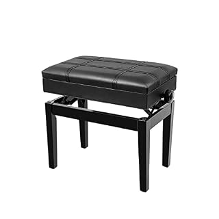 TEmkin Tabouret de Piano à Levage Solo en Bois Massif, Banc de Piano en Cuir PU, adapté aux Enfants et Adultes, 55 x 34 x 47-57 cm - Les Beatles, Paul McCartney, John Lennon, RIngo Starr, George Harrison