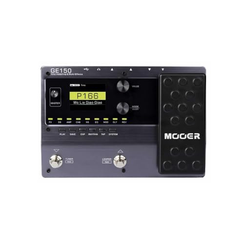 Mooer Pedaleira Multiefeitos GE150, para Guitarra, USB, 200 Presets de Fábrica, Tela LCD 2.4', Impulse Response, Interface de Áudio