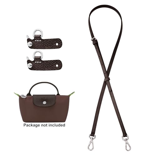 Image of Mocha Bag Leather Purse Strap Replacement Adjustable Crossbody Shoulder Straps for XS MINI Pouch, No Damage Conversion Kits Accessories moka color (MINI-Mocha-Silver)