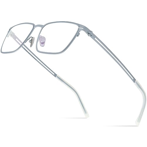 Image of FONEX Pure Titanium Glasses Frame Men Square Magnet Clip On Eyeglasses with Polarized Lens