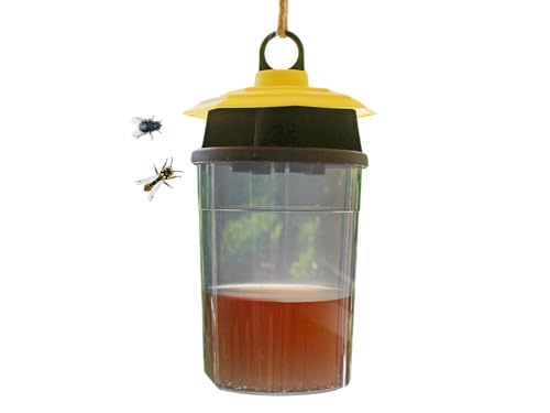 PROTECT EXPERT Piège a Guêpes, Frelons, Mouches - Adapté Aux Frelons Asiatiques - A Poser ou Suspendre - En extérieur - Réutilisable GUEPIEG