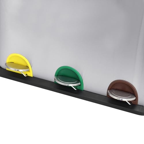 Panana Rubbish Bin, 45L/60L Recycling Bin for Kitchen, Stainless Steel Triple Compartment Food Waste Bin with Non-Slip Base & Removable Inner Bins,Three Detachable Inner Buckets (45L) - Image 3