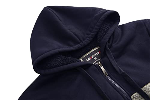 Image of Gary Com Heavyweight Sherpa Hoodies for Men, Thick Fleece Lined Full Zip Up Winter Warm Sweatshirts Work Jackets