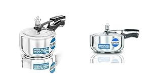 Hawkins Stainless Steel Induction and Gas Compatible Inner Lid Pressure Cooker Combo Set, Silver (1.5 Litre and 3 litre wide)