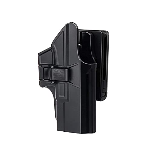 G19 Holster, Hqda Owb Paddle Holster For Glock 19 19X 23 32 45 (Gen 1-5), Tactical Outside Waistband Polymer Holster, Adjustable Gun Holster, Open Carry Belt G19 Holster, Fast Release - Right Handed #TOP6