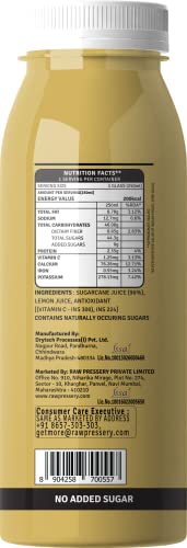 Image of Raw Pressery Sugarcane Juice (6 x 250ml) Rich in Vitamins & Minerals, Natural Energizer & Immunity Booster, Healthy Juice, No Added Sugar (Pack of 3)