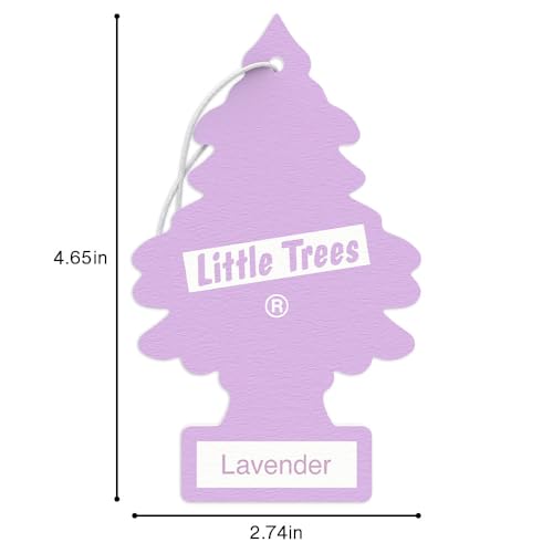 Image of LITTLE TREES Air Fresheners Car Air Freshener. Hanging Tree Provides Long Lasting Scent for Auto or Home. Lavender, 24 Airs Fresheners (Pack of 6)