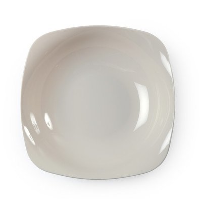Fineline Settings Square Plastic Bowls-12 oz | BONE | Renaissance Collection | Pack of 10 Bowl
