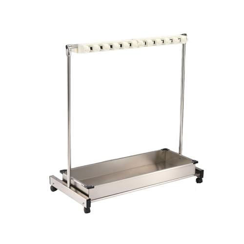 Support à balai mobile 100x51x103cm chariot à outils de nettoyage en acier inoxydable