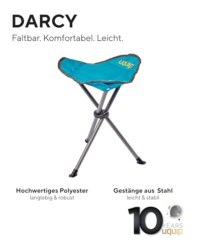 Dreibeinhocker Uquip Darcy Petrol Faltbarer Campinghocker mit 100 kg Traglast