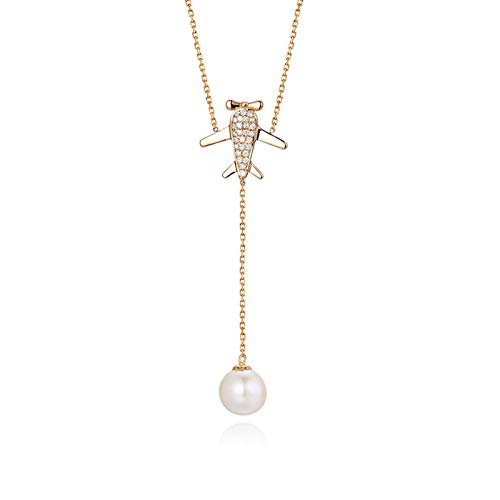 Collier pendentif or rose 18 carats femme diamant coupe ronde perle