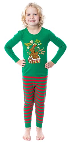 Scooby-Doo Christmas Gingerbread House Winter Candy Tight Fit Cotton Matching Family Pajama Set2
