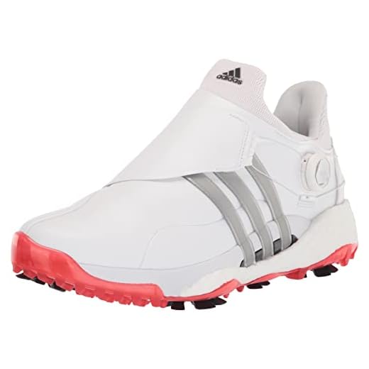 adidas Men's TOUR360 22 BOA Golf Shoes, Footwear White/Footwear White/Vivid Red, 8