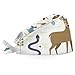 Bouffant Scrub Caps Printed Working Surgical Cap Forest Animals Bear Deer Nurse Hats with Buttons and Sweatband Adjustable Tie Back Hat for Women Men Multi Color