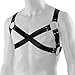 Men's Body Chest Harness Belt Strap with Collar, Adjustable PU Leather Gothic Punk Chest Harness Bondage Belt with Choker, BDSM SM Cosplay Costume Bar Nightclub Fetish Clubwear Party Club Masquerade