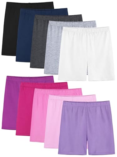 La Mejor Recopilación de Ropa de Ciclismo para Niña que puedes comprar esta semana. 50 FEOEOR - Paquete de 10 pantalones cortos de baile para niñas, con ruedas de carro, para niños pequeños, ropa de ciclismo para niñas, Gris oscuro, negro, azul marino, color...