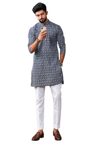 Image of Kurta for Men | Traditional Men's Ethnic Wear | Cotton Blend Kurta for Festive, Wedding & Casual Occasion