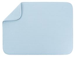 S&T INC. Dish Drying Mat, 18" x 24", XL, Sky Blue