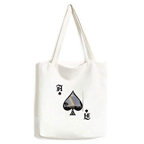 Sac à main Poker Spade lavable au design de paysage de nature et sciences forestières arc-en-ciel