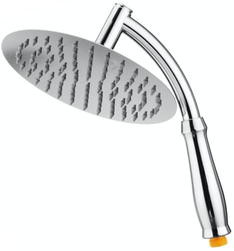 8 inch Stainless Steel Rainfall Shower Head - High Pressure Round Rain Shower Heads - Large Waterfall Shower Head with Handheld Extension Arm - SIEYESCITY Powerful Universal Chrome Showerhead