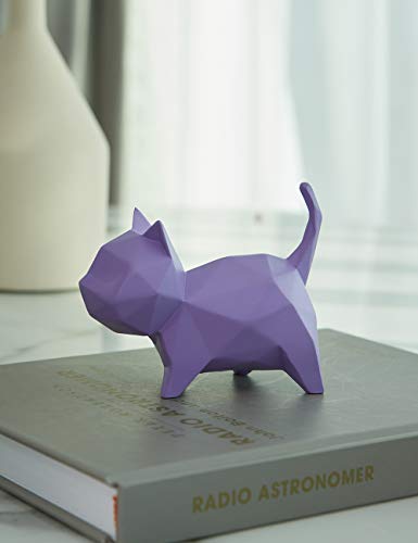 Haucoze 5Pcs Cat Figurine Sculpture Statue Modern Decor Polyresin Home Gifts Arts #TOP6