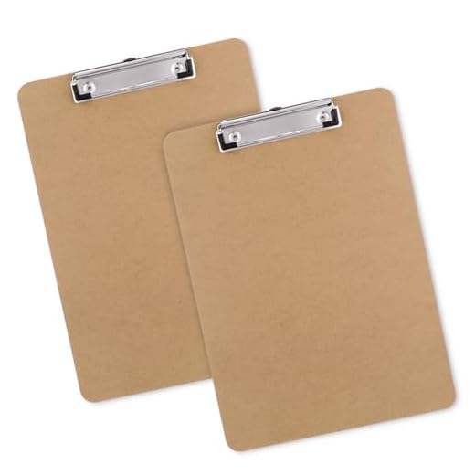 Macroclo Wood Clipboards Set of 2, Letter Size Hardboard Clip Board 8.5x11 for Classroom, Students, Kid, A4 Standard Size 9" x 12.5" with Low Profile Clip, Office & School Supply