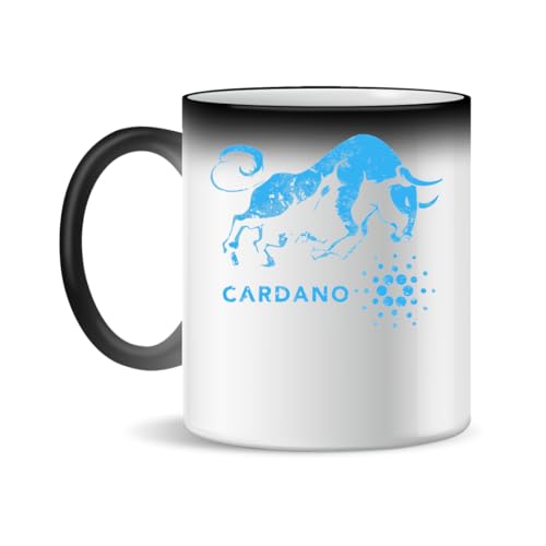 Forsca Cardano Crypto Bullrun Ada Token Tasse à Thé et Café en Céramique, 330ml, Blanc Magique, Rose, Noir 330ml