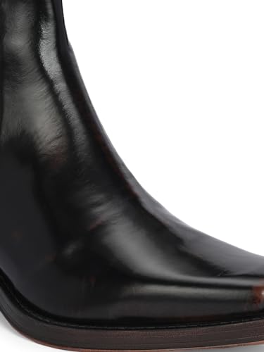 Image of Delize Men's Vegan Leather, Cuban Heeled, Cowboy Ankle Boots 65430