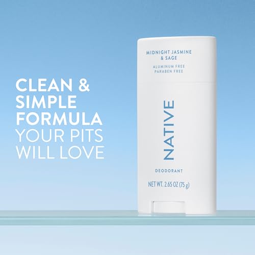 Image of Native Deodorant Contains Naturally Derived Ingredients, 72 Hour Odor Control, Deodorant for Women and Men, Aluminum Free, Midnight Jasmine & Sage 2.65oz