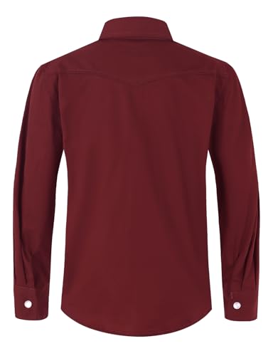 Image of Spring&Gege Boys' Long Sleeve Western Cowboys Pearl Snap Button Down Shirts (5-14 Years)