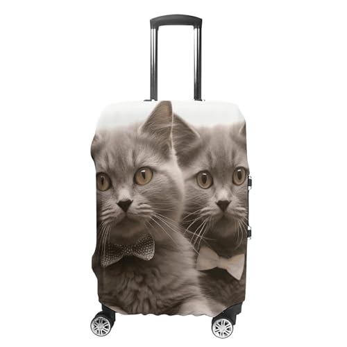 Travel Luggage Cover Elastic Suitcase Protector Anti-Scratch Washable Funny Cats Luggage Sleeve Tsa Approved Carry on Covers Baggage Cover Fits 18-32 Inch Luggages