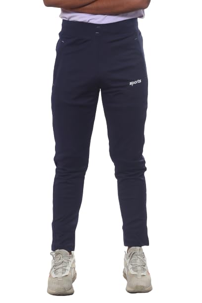 Image of Men's Regular Fit Trackpants 4 Way Lycra Cross Pocket