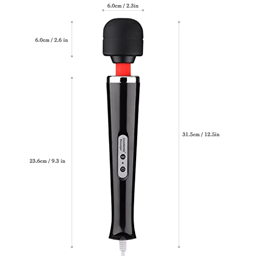 Image of CHARMING Wired Powerful Handheld Massager with Strong 10 Vibrations Back Massage, Personal Therapy Massager for Sports Recovery, Muscle Aches, Full Body Pain (Black)