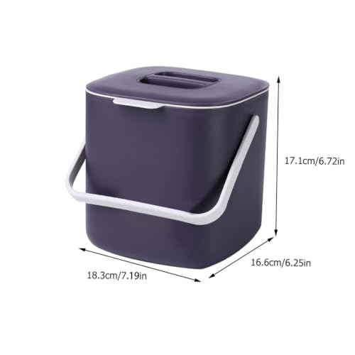 Caneca de basura plástica portátil con tapa y asa miniatura 2