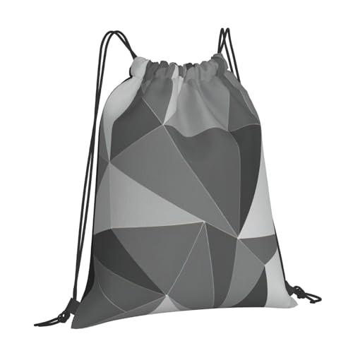 Black Geometric Print Drawstring Bags Gym Bag - Lightweight Foldable - Sports, Travel, Yoga, Beach, Hiking, Picnics, Outdoor2