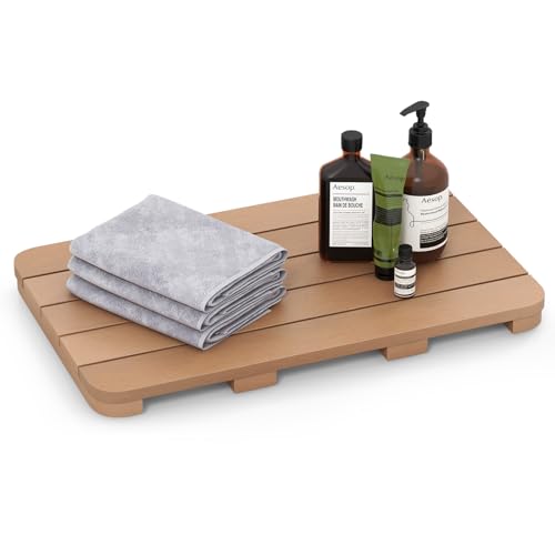 Giantex Outdoor Shower Mat, Waterproof HIPS Spa Bath Mat, Bathtub
