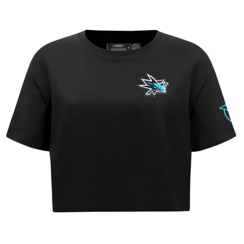 Pro Standard Womens NHL SAN Jose Sharks Classic Chenille S/S Boxy TEE Black XL