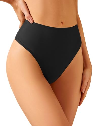 Zmart Women High Waist Thong Bikini Bottoms High Cut Swimsuit Bathing Suit Cheeky Brazilian Swimwear Bottom2