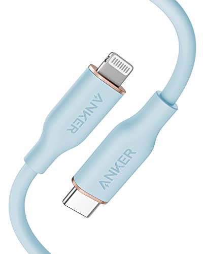 Anker PowerLine III Flow USB-C & Lightning Cable, MFi Certified, Anker Tangle-Free, USB PD Compatible, Silicone Material, Compatible with iPhone 14 / 14 Plus / 14 Pro / 14 Pro Max / 13, And More, 3