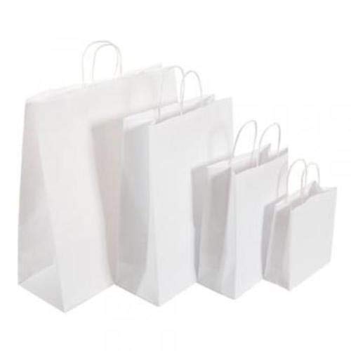 We Can Source It Ltd u0096 Decomposable White SOS Kraft Paper Bag with Twist Handles u0096 Medium Size Paper Bag u0096 Fully Compostable, Biodegradable and Eco-Friendly u0096 For Indian Chinese Takeaway u0096 10Pc